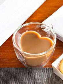 High Borosilicate Heat-Resistant Heart-Shaped Double-Layer Glass Milk, Coffee, Juice Cup With Handle, Heart-Shaped Breakfast Tableware, Heart Coffee Cup, Valentine's Day Gift, Christmas Gift - Multicolor - View 12