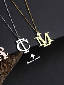 Customized Gold Letter Necklace - Silver Letter Necklace - Personalized Letter Necklace - Mother's Day Gift - Christmas Gift - Gift For Mom - Father's Day Gift