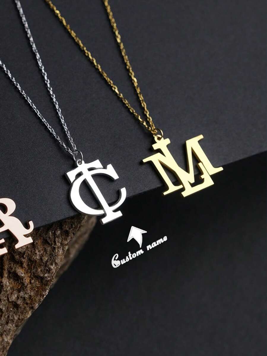 Customized Gold Letter Necklace - Silver Letter Necklace - Personalized Letter Necklace - Mother's Day Gift - Christmas Gift - Gift For Mom - Father's Day Gift