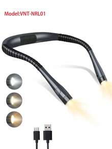 1pc LED Neck Hanging Reading Light, USB Rechargeable, 3 Color Options, 6-Level Brightness Adjustment, Portable Fill Light, Flexible Gooseneck, Eye-Caring, Suitable For Bedroom, Outdoor Camping And More