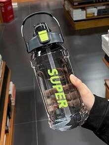 1pc 1500/2000ML Sports Water Bottle Marker Leak-Proof Cup Motivational Portable Water Bottle For Outdoor Sport Fitness - Multicolor - View 2