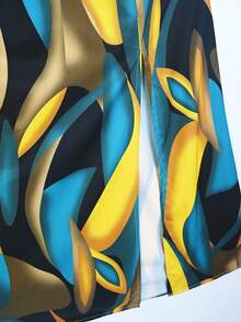 Vestido Larga Para Mujer Sin Espalda Con Cuello Halter y Abertura Para Vacaciones, Festivales - Azul - Ver 4