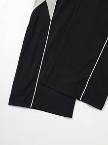 DK-MB High Street Varsity Style Colorblocked Loose Straight Leg Casual Cargo Pants, Fashion Unisex Couple Streetwear Hip Hop Baggy Pants, Versatile All-Match Wide Leg Trousers Suitable For Boyfriend/Husband Gift