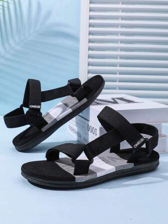 1 Pair Men's New Summer Sandals, Woven Upper, PVC Durable Non-Slip Soft Sole, Fashion Casual Beach Slippers (Size Runs Small, Recommend Ordering One Size Up)