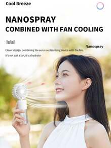 Portable Fan With Mist Humidifier, Mini USB Rechargeable Handheld Fan With Water Spray, 800mAh Battery Desk Fan, Lightweight Portable Fan - Suitable For Office, Outdoor, Travel And Camping - Stay Cool Anytime! Refreshing Comfort For Indoor And Outdoor Travel, Essential For Summer, Beach Vacation, Back To School, Gifts, Holiday Essentials