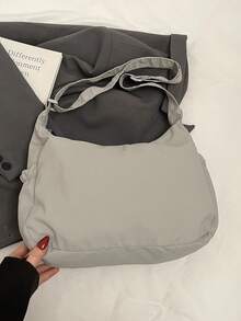 Spring/Summer New Ruched Cloud Drawstring Shoulder Bag, Crossbody Underarm Bag For Women - Grey - View 4