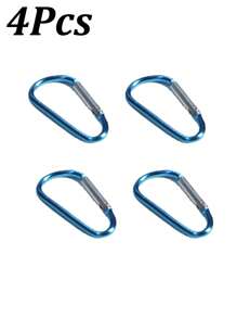 4pcs Aluminum Snap Hook Carabiner D-Ring Key Chain Clip Keychain Hiking Camp,Colorful Outdoor Keychain,D-Shaped Aluminum Carabiners, Heavy Duty Spring Hook Keychain Clips, Lightweight Mixed Colors, Ideal For Camping, Fishing, Pet Leashes, And Securing Indoor/Outdoor Gear, Camping Accessories