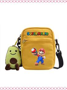 Super Mario Super Mario Super Mario Small Square Bag, Katon Mario Printed Small Square Bag, Multi-Functional And Versatile Crossbody Bag For Campus Students Ladies' Bag, Ladies' Crossshoulder Bag