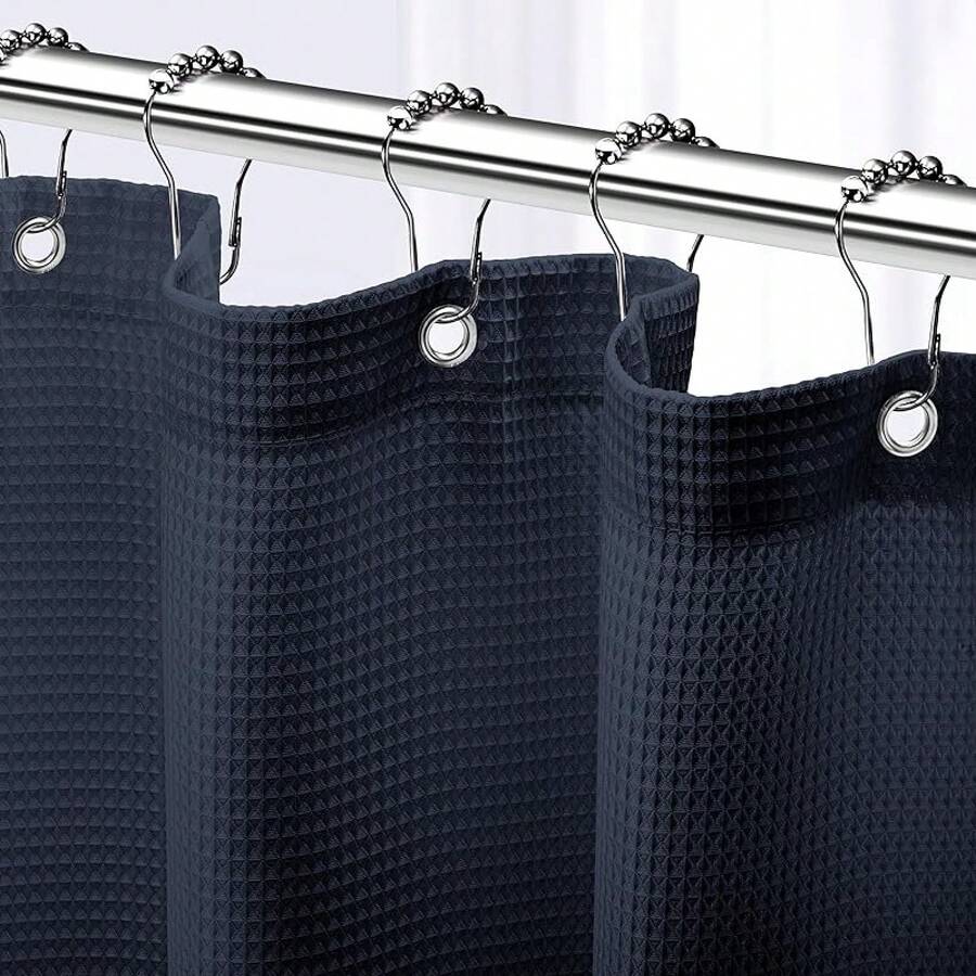 NEATERIZE Shower Curtain Sage Green - Hotel Style Sage Green Shower Curtains For Bathroom With Waffle Design, 72x72 Inches - Fabric Shower Curtain - Cortinas De Baño Elegantes - 海軍 - 查看 1