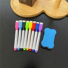 8pcs/Set Colorful Magnetic Whiteboard Markers With Magnetic Eraser, Refillable Large Capacity Dry Erase Markers, Suitable For School, Drawing, Student Rewards, Party Gifts, Random Color Assortment - Multicolor - View 6