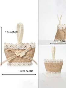 12 piezas de bolsas de almacenamiento mini europeas para boda, bolsas de regalo de tela de lino de tamaño pequeño para damas de honor, bolsas de regalo para boda