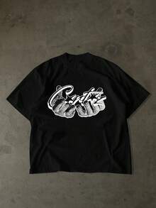 男士新款街头风格字母印花T恤