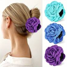 1/3 piezas de pinza de pelo de mujer de unicolor, simple y elegante de 9 cm de tela con rosa de múltiples capas, adecuada para moños elegantes, apta para uso diario de verano, accesorios bohemios de San Valentín, rosa, accesorios para el cabello, pinzas para el cabello, pasadores para el cabello, sujetadores para el cabello, accesorios para el cabello, accesorios para la playa, accesorios para el cabello de otoño e invierno para mujer, accesorios para vacaciones