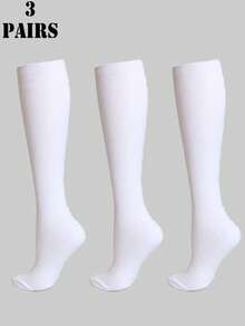 3Pairs Copper Compression Socks For Women And Men Circulation Support For Running, Nursing, Athletic, Fall - Multicolor - View 26