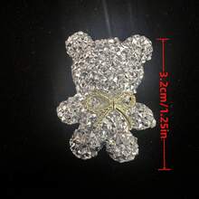 20 件套水钻迷你熊珍珠心形链装饰配件 DIY 可拆卸鞋子、拖鞋、花园鞋