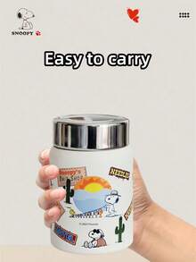 SNOOPY 1 件史努比不锈钢马克杯，便携式小巧水瓶，时尚简约设计，适合户外和汽车使用