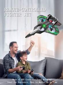 El avión de combate controlado por control remoto K479 ofrece la opción entre un control remoto con mando y un control remoto con sensor de gravedad. Está equipado con un sistema de ascenso/descenso con un solo toque, una función de giro de 360° y una función de vuelo en círculos.