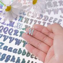 1080PCs Glitter Alphabet Number Stickers - Gold & Silver - 0.5/1 Inch - Sparkly Decals For Guka, Balloons, & Spice Jars 6Sheets - Multicolor - View 7