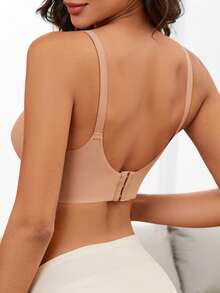 3pcs/Pack Pregnancy & Nursing Seamless Front-Clasp Bra, Deep V-Neck Sexy Breastfeeding Lingerie, Suitable For All Seasons - Multicolor - View 2