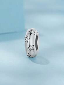 WOSTU 1 peça de contas espaçadoras de prata esterlina 925 com padrão retrô, contas espaçadoras de zircônia elegantes, adequadas para pulseiras e colares originais faça você mesmo para mulheres, acessórios de joias finas
