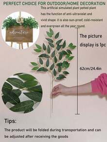 15 peças de caule artificial italiano de folha verde - planta falsa com caule de folha de salgueiro/eucalipto, decoração de videira suspensa de plástico multifuncional, decoração moderna e simples para casa, adequada para arcos de casamento "faça você mesmo", decoração de centro de mesa, casamento, decoração para festa | Natal, Ação de Graças, decoração de outono | Plantas artificiais para áreas externas sem necessidade de manutenção