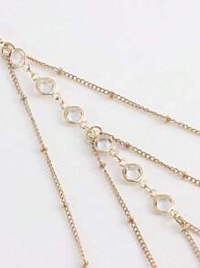 Women's Multi-Layered Sparkling Rhinestone Thigh Chain, Available In Gold And Silver, Beach And Vacation Vibe, Bridal Leg Ornaments, Cos Decorative Leg Chain