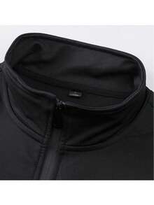 Spring And Autumn Style Men's Spliced Zipper Cardigan Sports Suit; - Black - View 6