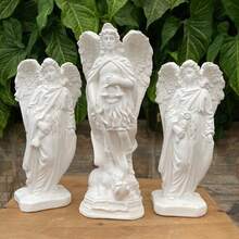 Kit 3 Angels Archangels Michael, Gabriel And Raphael Raw Plaster - trắng - Xem 1