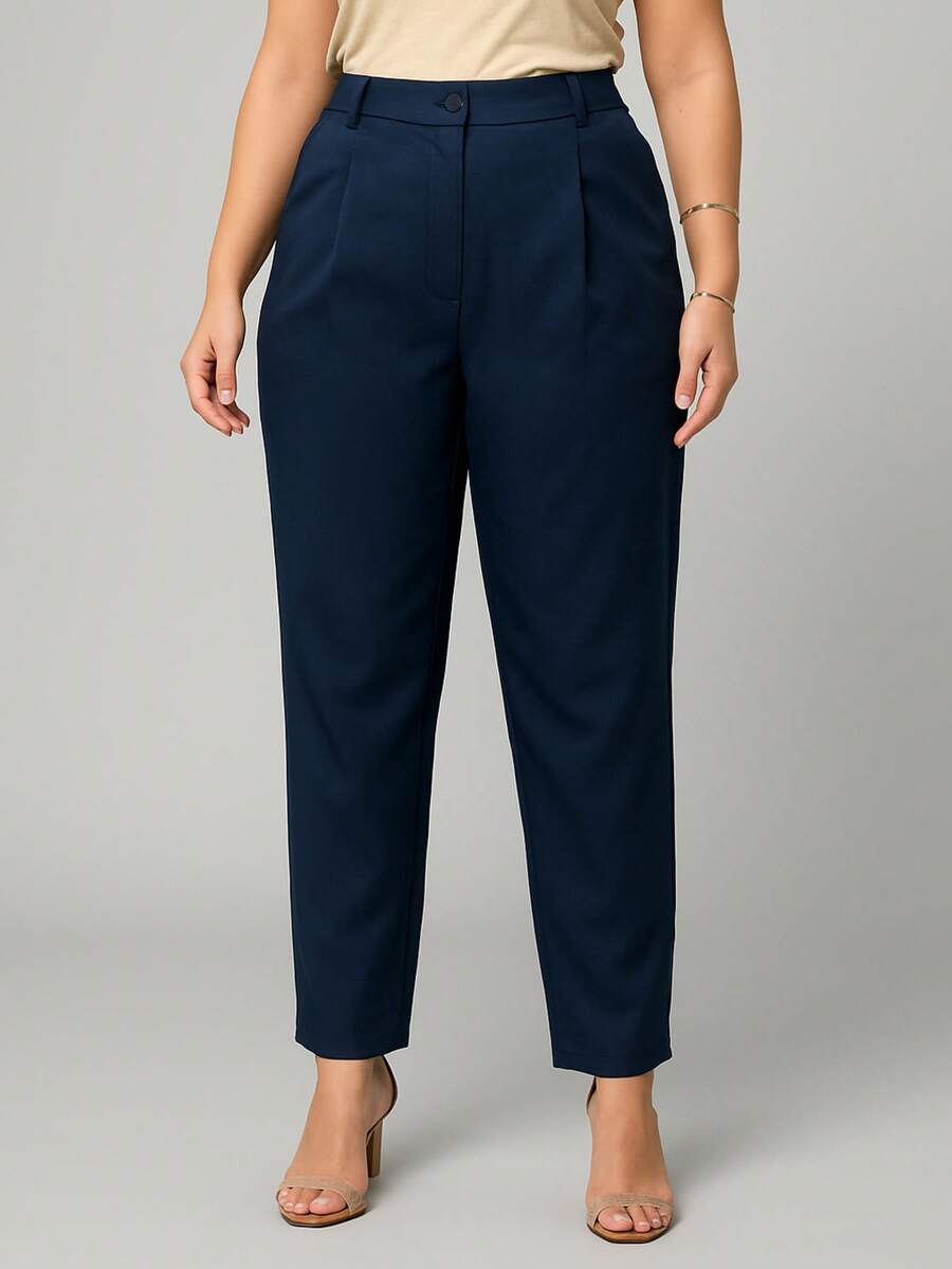 Plus Size Pants - 藏蓝色 - 查看 1