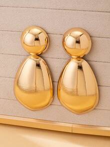 1 đôi bông tai Fation, bề mặt trong suốt, kiểu dáng mạnh mẽ. - Giọt nước được chải - Xem 4