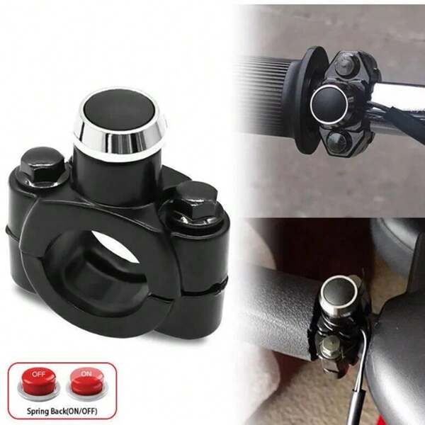 12V 7/8" 22mm Handlebar Motorcycle Switch Latching Action Self-Locking ON OFF Button Switch For ATV Sport Dirt Electric Bike