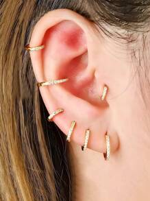 1 Piece/2 Pieces/4 Pieces Of Hypoallergenic 316L Stainless Steel Gold Nose Ring, Inlaid With 5A Grade Zirconia Women's Body Jewelry Nose Ring, Suitable For Multiple Body Piercing Jewelry Gifts Such As Earlobes, Ear Rings, Nose Septum Rings, Perforated Rings, Earrings, Etc.