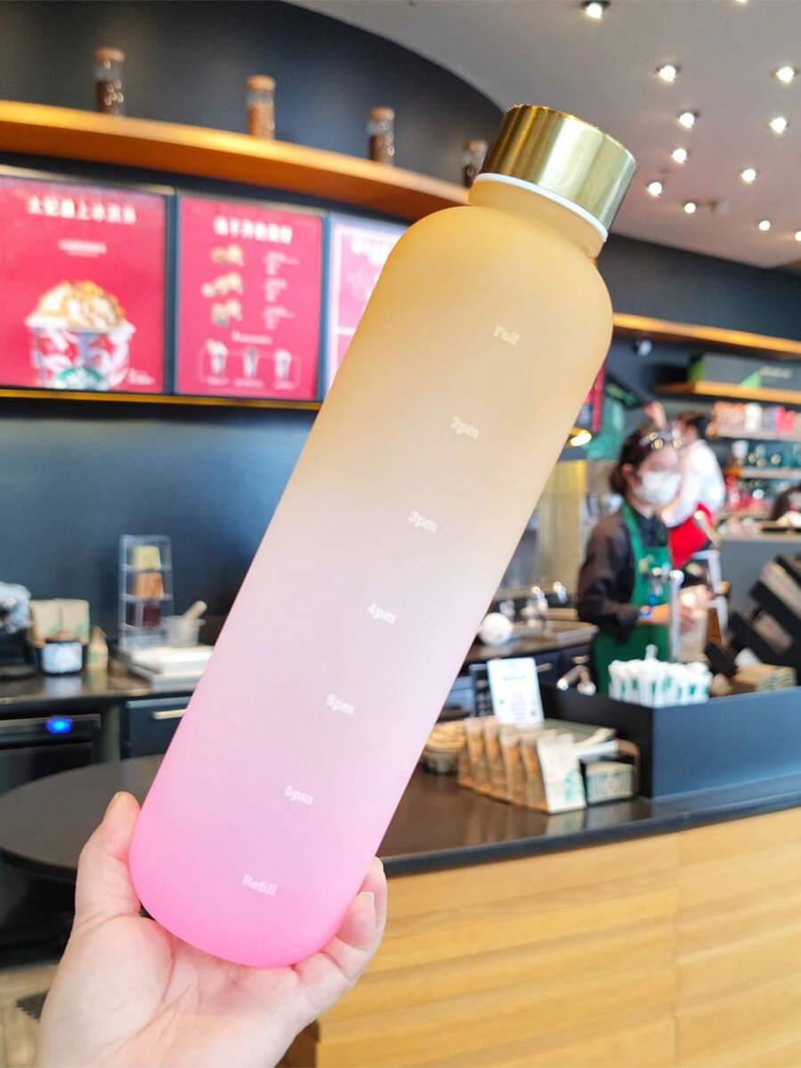 1 pieza Botella de agua deportiva, de gran capacidad, boca ancha, portátil, a prueba de fugas, jarra de agua fría