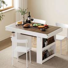 Advwin Board Game Table For 4–6 Players, Dining/Gaming Table With Removable Top, PU Leather Mat, Cup Holders & Corner Protectors, Great For Card Games, Poker & Building Blocks, Rustic Brown - Rust Brown - View 5