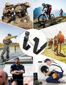 JUKMO Tactical Belt, Hiking Rigger 1.5 Nylon Web Work Belt With Heavy Duty Quick Release - màu đen - Xem 5