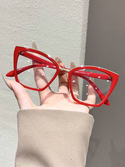 1pc Women's Butterfly Frame Fashion Decorative Non-Prescription Glasses