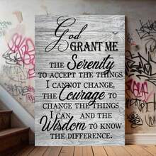 Framed Serenity Prayer Inspirational Wall Art -   8x10" Grey Scripture Decor For Bedroom & Pray Room, Perfect For Room Decor - Framed - View 4