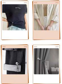 1pc/3pcs Adjustable Magnetic Trouser Clip And Cuff Clip-Durable Alloy, Detachable Hem Clip Is Suitable For Trousers And T-Shirts, Magnetic Trouser Swing Clip Can Shorten The Length Of Trousers Without Sewing, And Strong Magnetic Buckle.