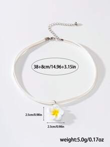 1 Set Of 3pcs Minimalist Resin Ombre Floral Pendant Necklace & Earring Jewelry Set, Fresh & Sweet Summer Vibe, Dopamine Induced Layered Floral Choker Necklace, Women Daily, Vacation, Party Wear