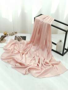FADZOYLE 1pc Elegant Crepe Crinkled Solid Color Scarf Texture Satin Hijab Shawls And Wraps Silky Feeling Long Soft Headscarf Headbands Bandana Beach Cover Up Sarong Daily Life Evening Party Dresses Wedding Party Balls Banquets Bridesmaid Scarves Headscarfs Women Accessories - 2203MTG001 Scarf - View 14