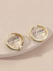 2pcs/Gift Box Heart Zirconia Ring Set, Lover Rings Set, Birthday Gift, Valentine's Gift, Wedding Rings, Lover's Gift - Multicolor - View 6