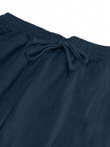 Pantalon en lin pour homme, pantalon de plage d'été en lin lâche et respirant avec cordon de serrage, convient pour les vacances, les déplacements, le style casual de rue, bleu marine