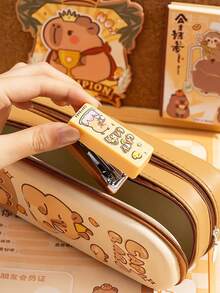 1pc Cute Capybara And Panda Desktop Stapler With Staples, Small Mini Office Stapler, Kids Cartoon Staplers For Desk, Handheld Staplers For Home Office , Back To School Gifts - Multicolor - View 5