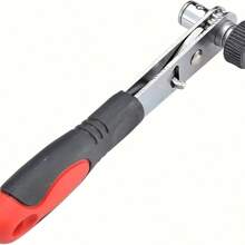 Cheie cu clichet mini cu cap dublu de 1/4 inch, unghi drept, cheie cu clichet mini de 1/4 inch, tijă de fixare cu clips, șurubelniță cu soclu, potrivită pentru scule manuale de garaj