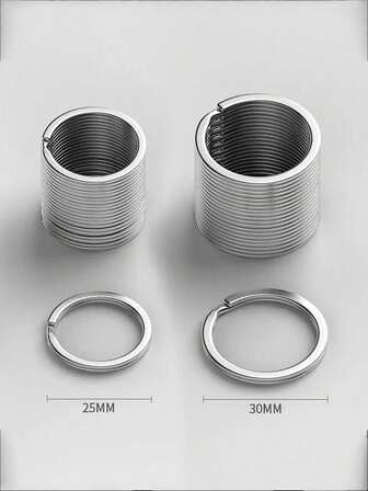 10Pcs Polished Silver Keyring Stainless Steel Hole Flat Key Ring Key Chain Rhodium Plated Round Split Keychain DIY Wholesale Backpack For School Car Accessories Cute Goth Y2k