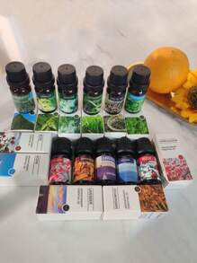 10ml Aromatherapy Essential Oil Yoga Oil Plant Essential Oil For Humidifier Diffuser Fruit Flower Aroma Fragrance Oil Jasmine Lavender Rose Orange, Living Room And Bathroom Deodorization,Suitable For Diffusers, Humidifiers