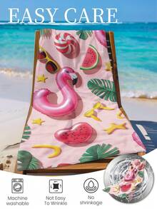 1 chiếc khăn tắm biển in hình dưa hấu, chim hồng hạc, bóng bay, khăn tắm biển/hồ bơi, thấm hút cao, thích hợp cho phòng tắm, bơi lội, tập thể dục, yoga. - Nhiều màu - Xem 10