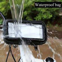 1pc Motorcycle Phone Holder, ABS Waterproof Shockproof Holder Bag With Touch Screen, 360° Rotatable Handle Grip, Outdoor Cycling Accessory, Universal Fit - Multicolor - View 10