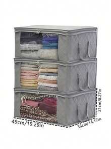 Foldable Storage Containers - Clothes Storage Bags With Lids And Handle For Organizing Bedroom Closet Clothing Comforter Organization And Storage, Ideal For Home, Bedroom, Dorm, Spa Wardrobes Under-Bed Storage