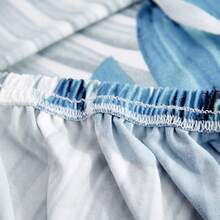 1pc Printed Sofa Cover, Modern Elastic Thick Polyester & Spandex Fabric, Dustproof, Suitable For All Seasons Living Room - Mint Blue - View 5